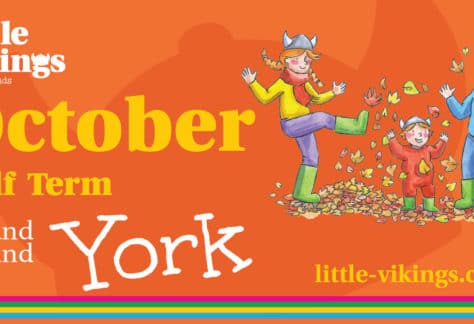 Family exploring a pumpkin patch near York during October half term 2025, with Halloween activities and autumn events for kids.