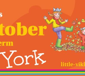 Family exploring a pumpkin patch near York during October half term 2025, with Halloween activities and autumn events for kids.